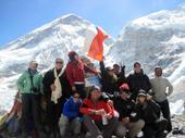 El equipo en el Campamento Base del Everest